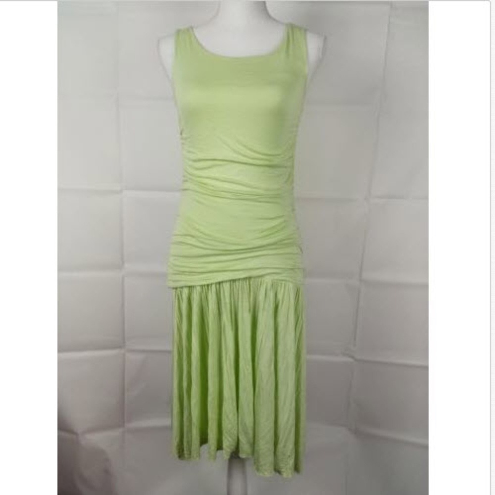 Thalia Sodi bodycon yellow midi dress size XS